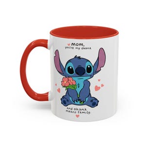 Stitch Accent Mug, Muttertagsgeschenk, süße Kaffeetasse, einzigartige 11 und 15 Unzen Keramik Teetasse, Blumenmuster Bild 7