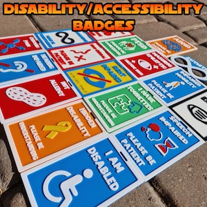 Inclusive Disability Badges -  Accessibility Badges – Custom Lanyards for ADHD, Autism, Disabled, Sight, Hearing & More