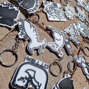 Furry Species Keychain: Black & White Fursona Tag image 5