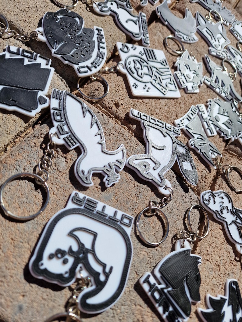 Furry Species Keychain: Black & White Fursona Tag image 5