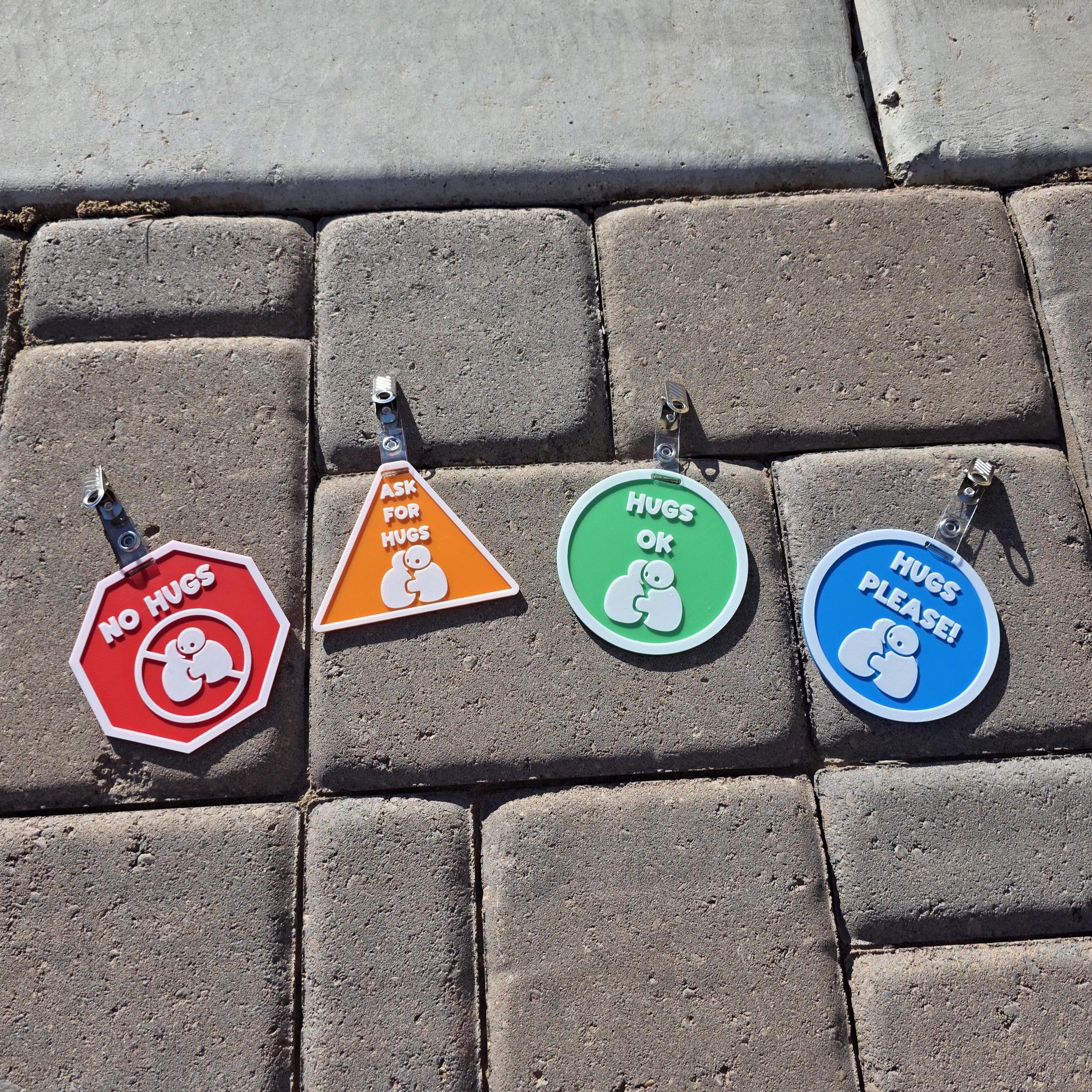 Hug Badge: Fursuit Cosplay Accessory - Hugs OK / Please / No Hugs