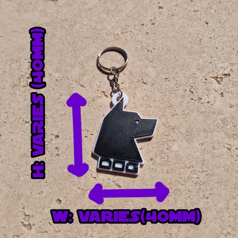 Furry Species Keychain: Black & White Fursona Tag image 7