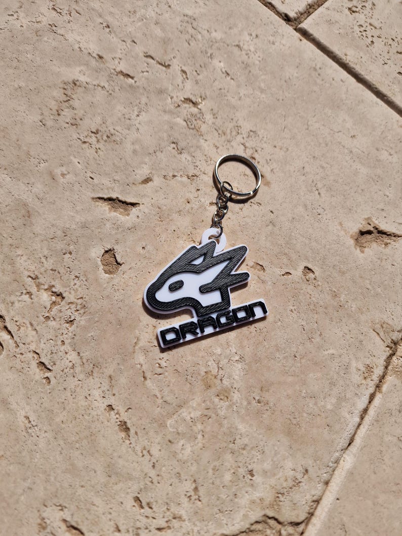 Furry Species Keychain: Black & White Fursona Tag image 3