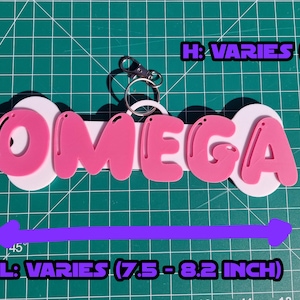 size varies, length 7.5-8.2 and height 2.3-3.1 inches.