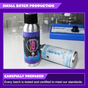 May include: Two silver spray bottles with black caps. One bottle has a blue and purple design with the text "NEON RIFT". The other bottle has a blue and white design with the text "FROSTBITE". Both bottles are 80ml (2.7 fl oz).