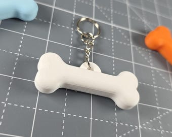 Dogbone Keychain - Multi-colored furry dogbone for your keys!