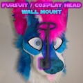 Fursuit Head Wall Mount: Cosplay Headgear Display (10lb Max Load)