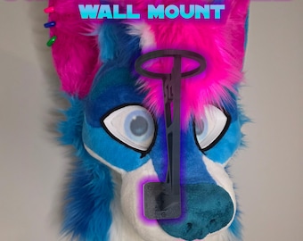 Montaje en pared para cabeza de fursuit: Exhibición de tocados de cosplay / Complemento de montaje en pata opcional disponible