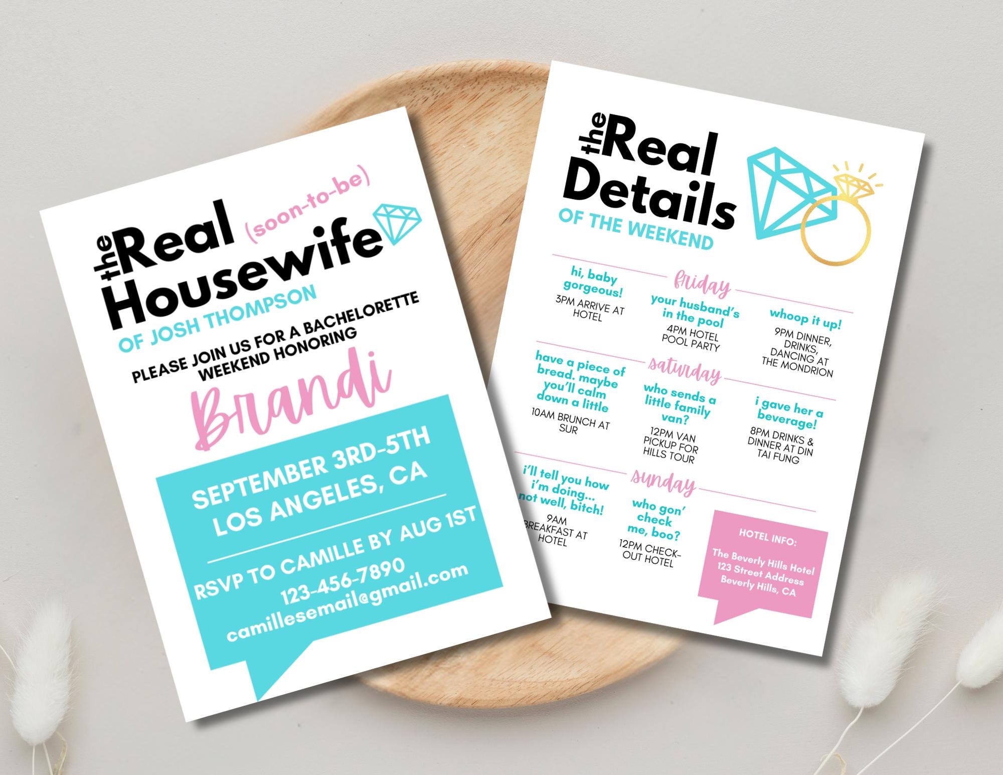 Real Housewives Bach Itinerary