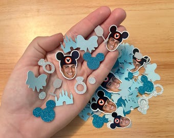 Disney Bachelorette Party Confetti, Groom Face Stickers, Glitter Decor