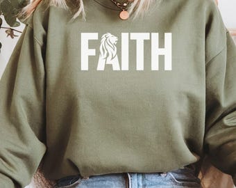 Sudadera León de Judá FE, cuello redondo religioso cristiano