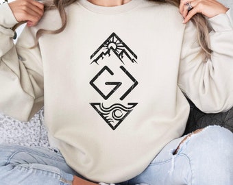 Sudadera unisex con capucha, regalo para parejas cristianas y amigos, Dios es más grande que los altibajos