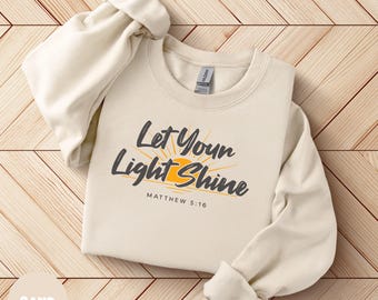 Sudadera cristiana Sunburst, versículo bíblico Mateo 5:16