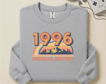 Sudadera unisex de cuello redondo con estampado gráfico retro de los 90, edición original de 1996