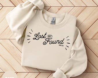 Sudadera cristiana "Perdido pero encontrado", versículo bíblico de Lucas 15:6