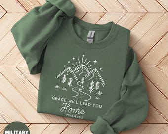 Sudadera Grace Will Lead You Home - Cuello redondo Christian Mountain