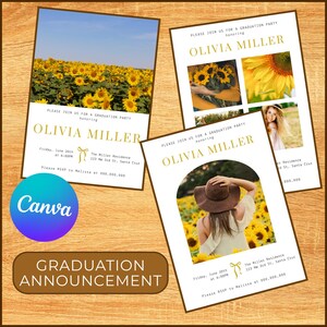 Paquete de anuncios de graduación de la generación 2025 / Plantilla de Canva / Invitación a la fiesta de graduación / Tarjeta de graduación universitaria / Graduación / PDF