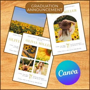 Class of 2025 Graduation Annance Bundle Canva Template grad Party Einladung Graduation College Card Graduation Thank You PDF