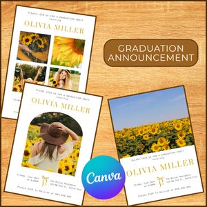 Klasse von 2025 Abschluss Ankündigung Bündel | Canva Vorlage | Grad Party Einladung | Abschluss College Karte | Abschluss | PDF-Datei