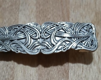 Silver Celtic Hair Clips | Witchy Floral & Knotwork Barrettes | Boho Nature Hair Accessories | Pagan Gothic Hair Clip