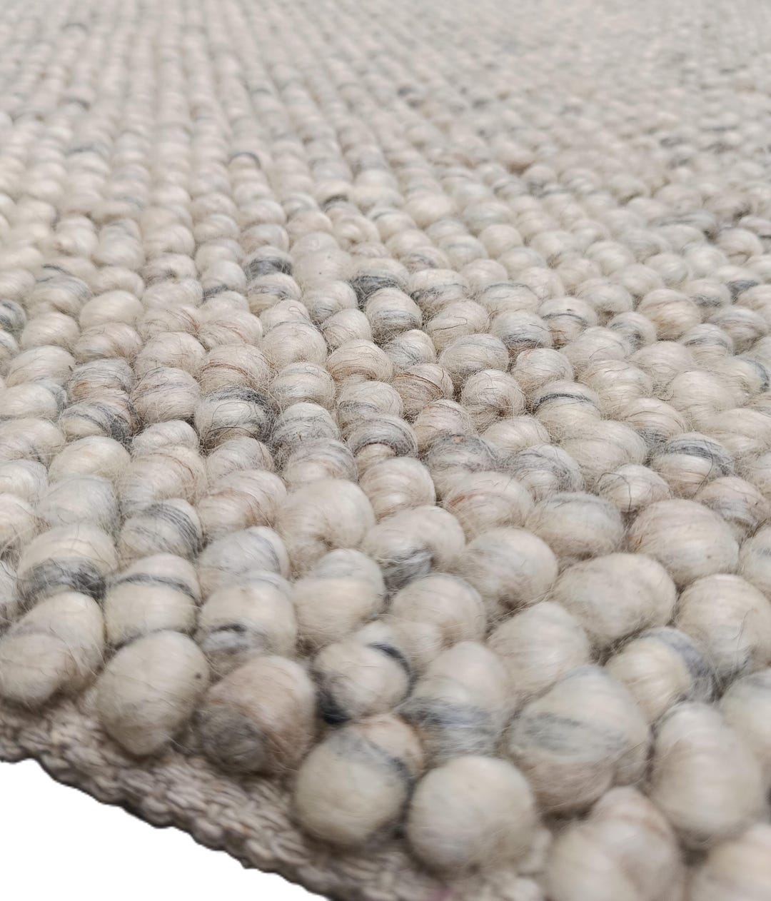 Handwoven Chunky Wool Rug: Natural Pebble Texture, Custom Size - Etsy