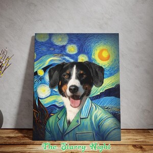 ¡Convierte la foto de tu mascota en un cuadro famoso! Mona Lisa, La joven de la perla, La noche estrellada / Arte a partir de tu foto / Retrato personalizado de tu mascota