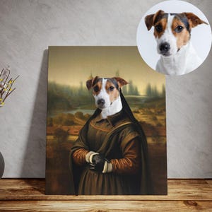 Custom Mona Lisa Pet Portrait | Turn Your Pet photo into Mona Lisa  | Art from your photo | Custom Pet Portrait, Renaissance Pet Painting