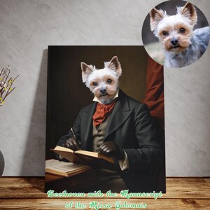 Turn Your Pet into Beethoven portrait | Funny Renaissance Pet Art | Custom Pet Portrait  Classical Pet Art