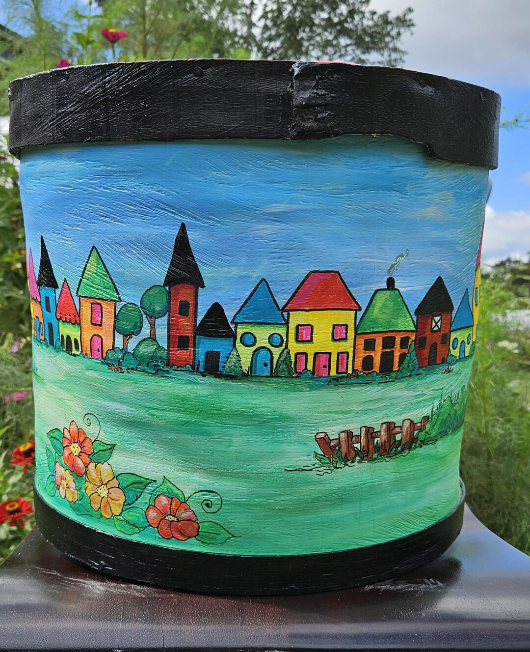 Hand Painted Whimsical Storage Container. Painted With Acrylic Paint ...