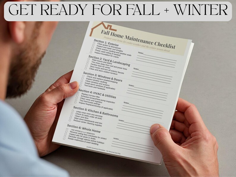 Printable Home Maintenance Checklist Bundle | Monthly, Seasonal ...