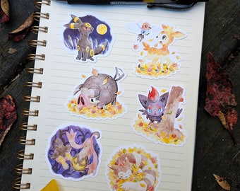 Pokemon Go Stickers: 2023 Fall Set, Umbreon, Zorua, Lechonk, Pumpkaboo, Gourgeist, Deerling, Furret, Pokemon Stickers