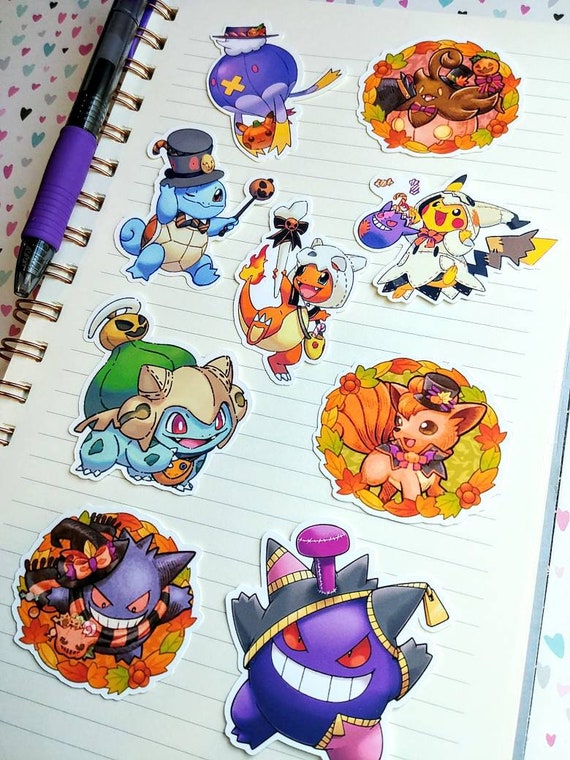 Pokemon Go Stickers: Halloween Set pikachu Bulbasaur 