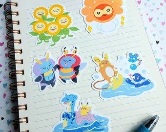 Pokemon Go Stickers: Summer 2022 Set (Pikachu, Alolan Raichu, Lapras, Popplio, Azurill, Castform, Sunflora, Illumise, Volbeat)