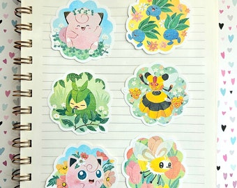 Pokemon Go Stickers: Spring 2024 Set (Cleffairy, Jigglypuff, Cutiefly, Vespiquen, Oddish, Swadloon), Pokemon Stickers