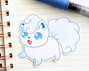 Alolan Vulpix Pokemon Sticker, Pokemon Sticker, 3" Weatherproof Matte Sticker