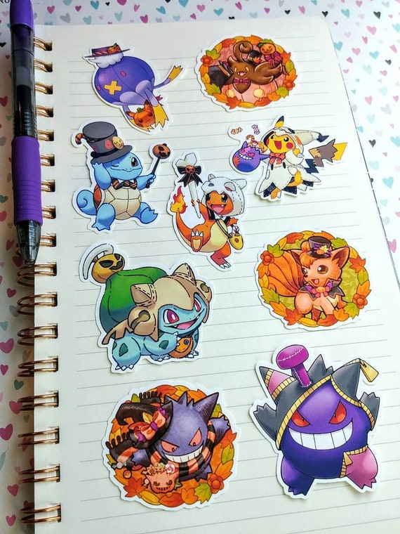 Pokemon Go Stickers: Halloween Set pikachu Bulbasaur 