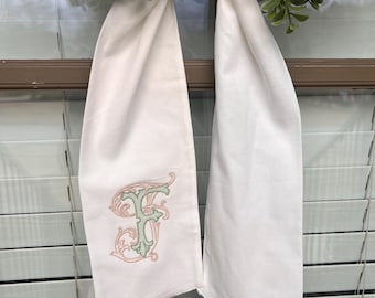 Single Initial Wreath Sash