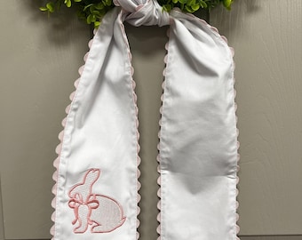 Easter Wreath Sash with Bunny and Bow
