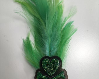 Kiss me I'm Irish Feather Clip