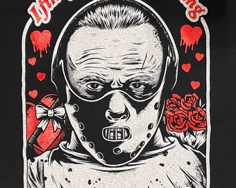 Horror Valentine’s Day shirt v-day tee silent of the lambs hannibal lecter