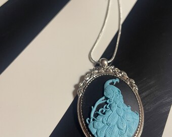 Peacock Cameo Necklace