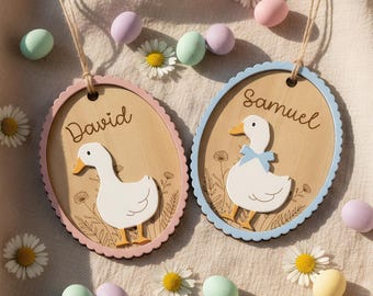 Personalized Easter Basket Tag, Custom Bunny Name Tag, Engraved Wooden Charm, Kids Easter Gift, Basket Charm, Kids Easter Gift