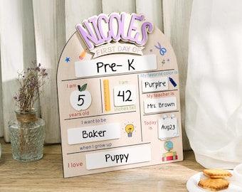 First Day of School Sign, Custom Back to School Sign, Preschool, Kindergarten 1st Day of School Sign, School Board, Last Day of School Sign