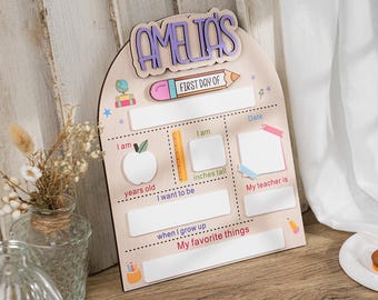 Custom First Day of School Sign, Back to School Sign, Preschool, Kindergarten 1st Day of School Sign, Last Day of School Sign, School Board