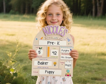 Letrero personalizado para el primer día de clases, letrero para el regreso a clases, preescolar, letrero para el primer día de clases de jardín de infantes, junta escolar, letrero para el último día de clases