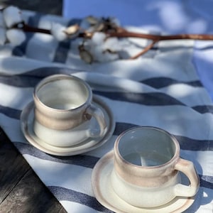 Handmade Ceramic Mug 6.8 oz – Unique Pottery Coffee Cup, Artisan Clay Tea Mug, Rustic Aesthetic, Durable  Dishwasher Safe