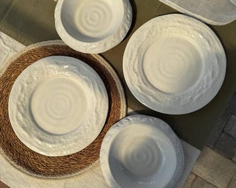 Conjunto de pratos de cerâmica artesanais "Coral": Louça para cappuccino