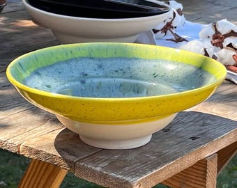 Plato de pasta de cerámica hecho a mano de 300 ml / Vajilla rústica artesanal / Plato hondo para servir pasta y ensaladas / Regalo de cocina