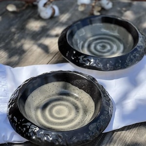 Handmade Ceramic Serving Plate, Unique Glazed Dish, Artisan Pottery, Modern Tableware, Decorative Dinnerware, Stylish Appetizer Plate