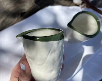 Handgemachter Milchkännchen | Rustikales Bauernhaus Milchkännchen | Artisan Keramik Kaffee & Teezubehör Geschenk